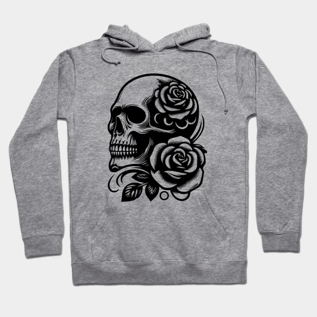 skull roses design Hoodie by lkn